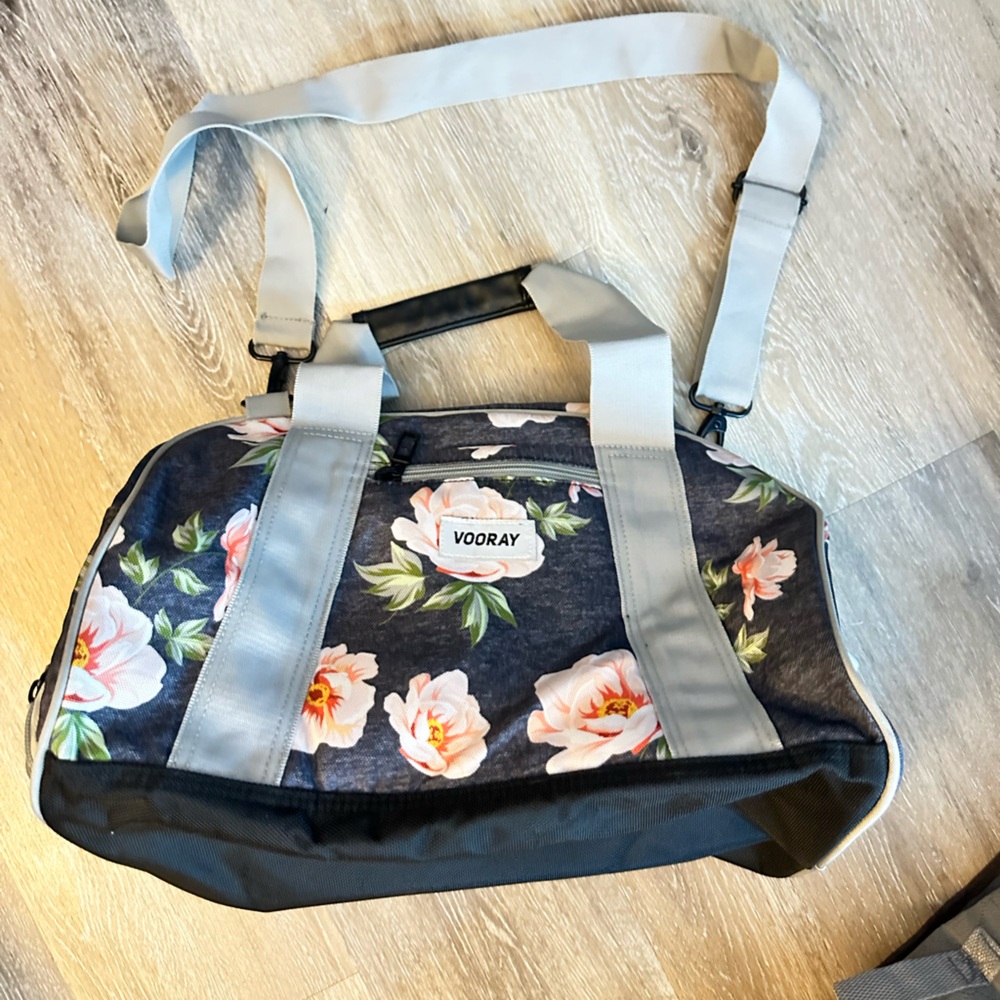 Navy Floral Duffle Bag